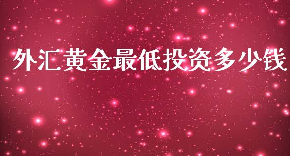 外汇黄金最低投资多少钱_https://wap.langutaoci.com_今日财经_第1张