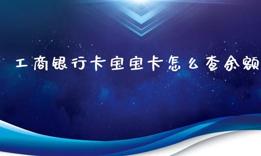 工商银行卡宝宝卡怎么查余额_https://wap.langutaoci.com_今日财经_第1张