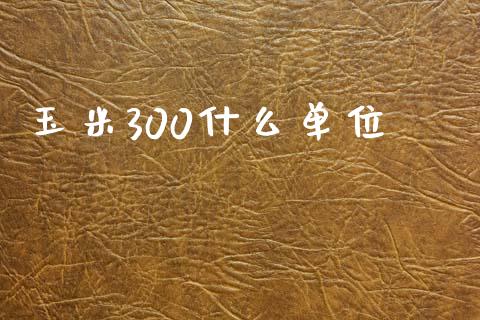 玉米300什么单位_https://wap.langutaoci.com_债券基金_第1张