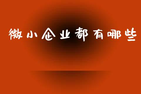 微小企业都有哪些_https://wap.langutaoci.com_今日财经_第1张