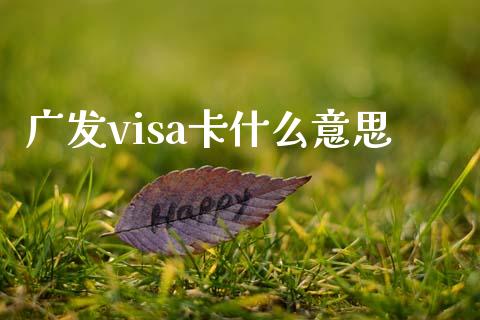 广发visa卡什么意思_https://wap.langutaoci.com_货币市场_第1张