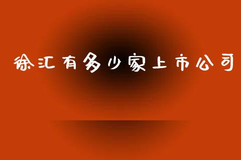 徐汇有多少家上市公司_https://wap.langutaoci.com_期货行情_第1张