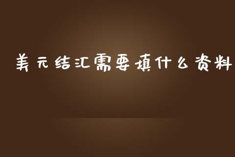 美元结汇需要填什么资料_https://wap.langutaoci.com_外汇论坛_第1张