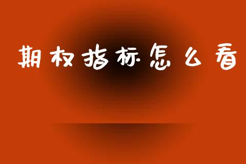 期权指标怎么看_https://wap.langutaoci.com_货币市场_第1张