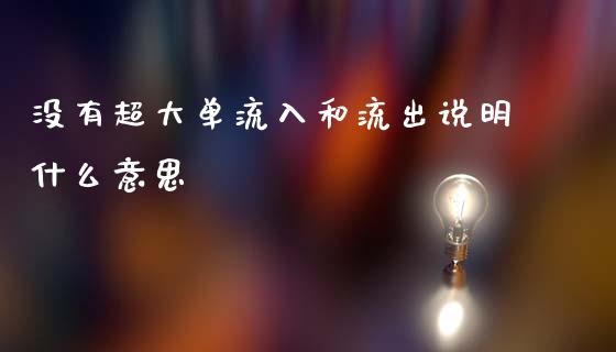 没有超大单流入和流出说明什么意思_https://wap.langutaoci.com_债券基金_第1张