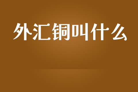 外汇铜叫什么_https://wap.langutaoci.com_今日财经_第1张