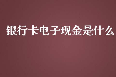 银行卡电子现金是什么_https://wap.langutaoci.com_今日财经_第1张