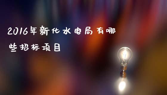 2016年新化水电局有哪些招标项目_https://wap.langutaoci.com_今日财经_第1张