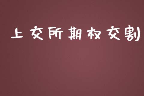 上交所期权交割_https://wap.langutaoci.com_期货行情_第1张