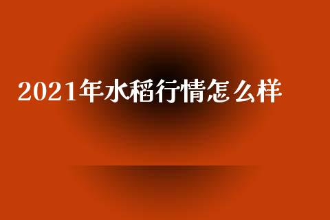 2021年水稻行情怎么样_https://wap.langutaoci.com_期货行情_第1张