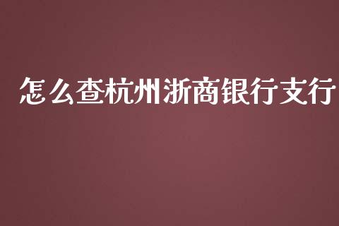 怎么查杭州浙商银行支行_https://wap.langutaoci.com_外汇论坛_第1张