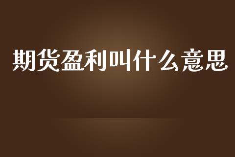 期货盈利叫什么意思_https://wap.langutaoci.com_期货行情_第1张