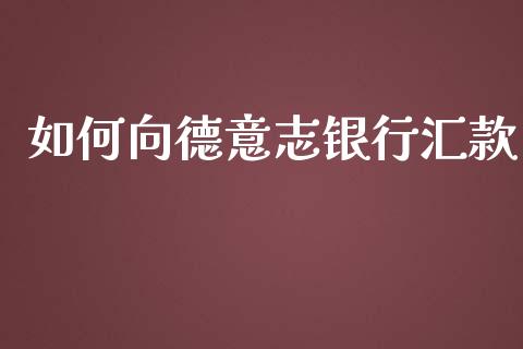 如何向德意志银行汇款_https://wap.langutaoci.com_期货行情_第1张