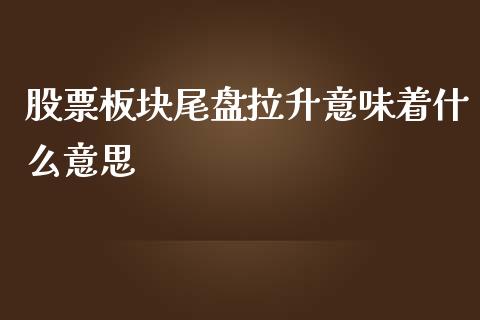 股票板块尾盘拉升意味着什么意思_https://wap.langutaoci.com_外汇论坛_第1张