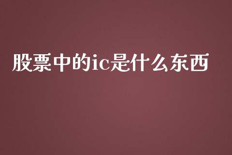 股票中的ic是什么东西_https://wap.langutaoci.com_货币市场_第1张