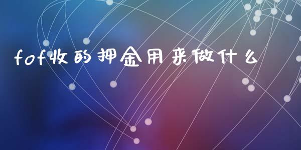 fof收的押金用来做什么_https://wap.langutaoci.com_债券基金_第1张