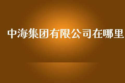 中海集团有限公司在哪里_https://wap.langutaoci.com_今日财经_第1张