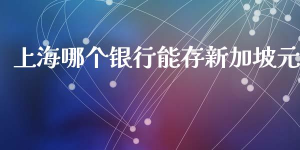 上海哪个银行能存新加坡元_https://wap.langutaoci.com_货币市场_第1张