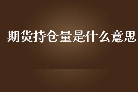 期货持仓量是什么意思_https://wap.langutaoci.com_期货行情_第1张