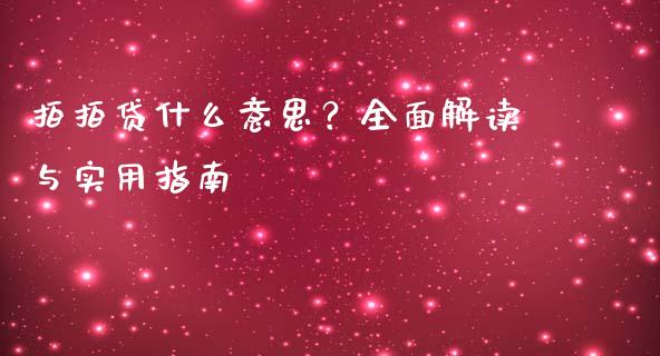 拍拍贷什么意思？全面解读与实用指南_https://wap.langutaoci.com_债券基金_第1张