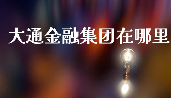 大通金融集团在哪里_https://wap.langutaoci.com_货币市场_第1张